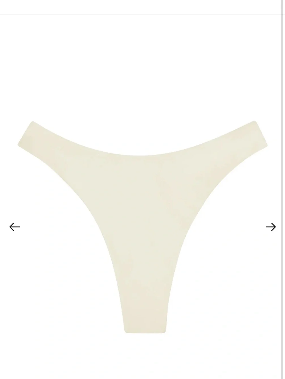 Monday Swimwear Cream High-Cut Thong Bikini Bottom